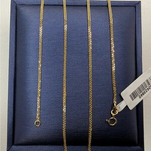 18K Genuine Yellow Gold Foxtail Chain Necklace